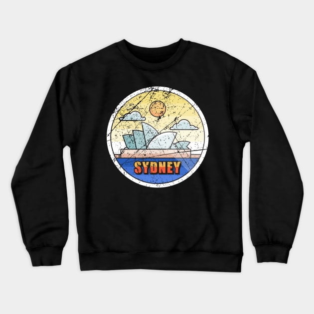 Sydney Logo Vintage Crewneck Sweatshirt by Mandra